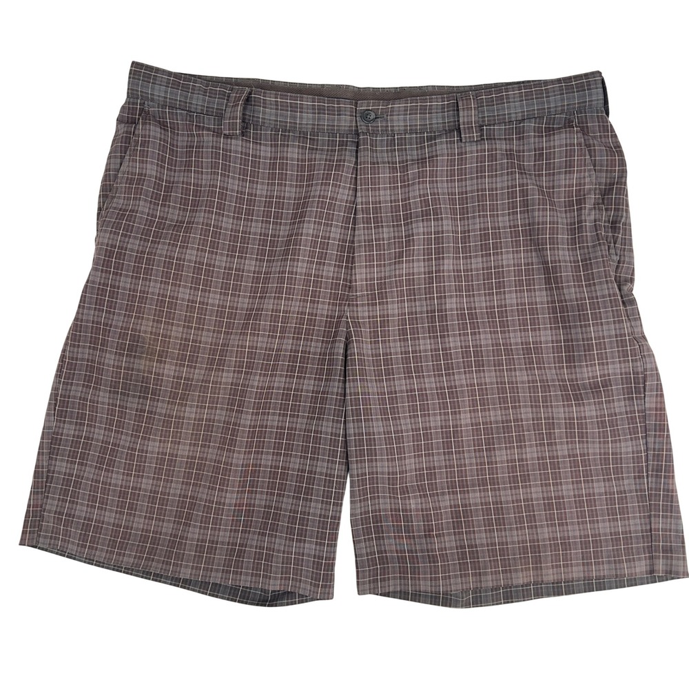 IZOD XFG Mens Golf Shorts Brown‎ Plaid Performance Stretch Size 42